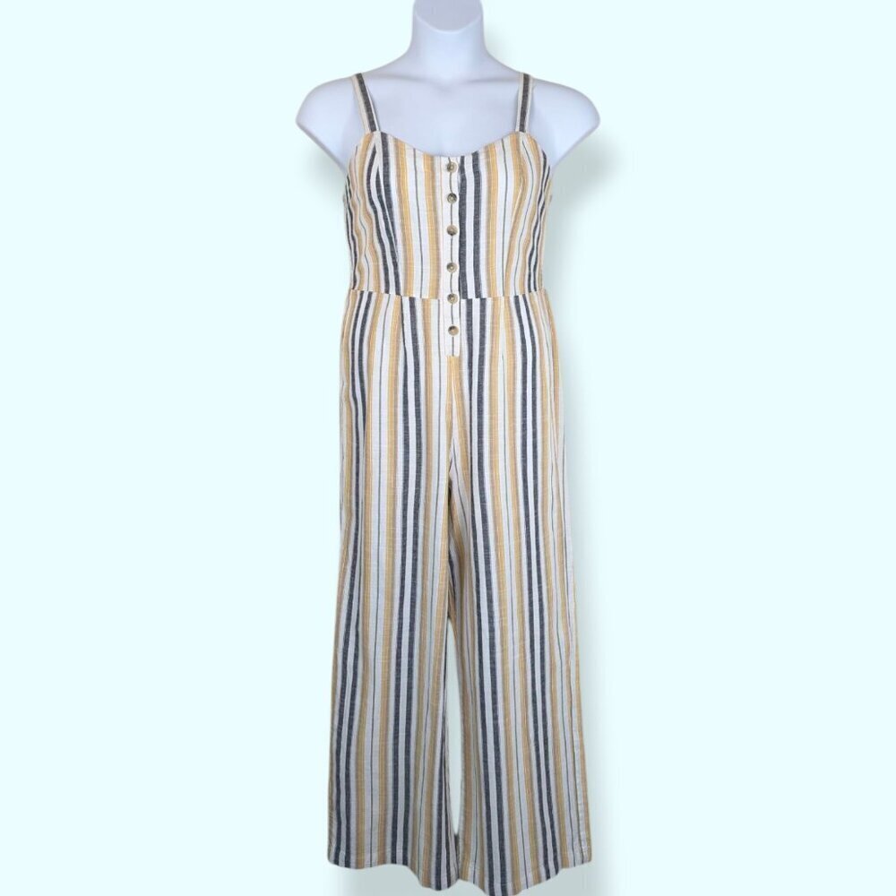 Chances R Yellow Striped Jumpsuit